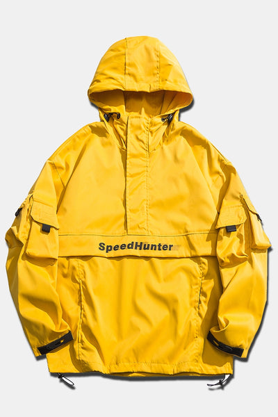 THE SPEED HUNTER STAND COLLAR HOODED WINDBREAKER - boopdo