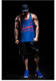 MONSTER GUARDIANS MUSCLE VEST IN RED TEXT PRINT - boopdo