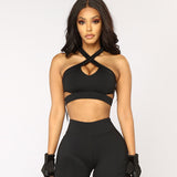 ZUMBA GIRLS CROSS NECK CROP TOP WITH KEYHOLE - boopdo