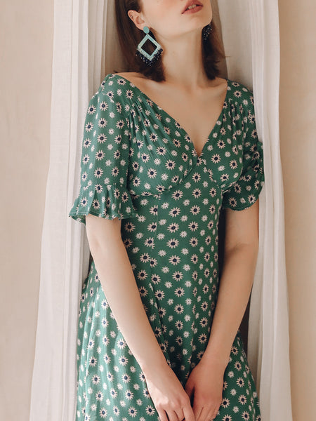 SINCE THEN VINTAGE INSPIRED TEA DRESS IN FLORAL PRINT - boopdo