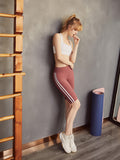 BOOPDO LOLI DESIGN CONTRAST SIDE STRIPE SHORT LEGGINGS - boopdo