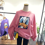 SIMDA LONG SLEEVE SWEATSHIRT WITH ANGRY DONALD DUCK PRINT - boopdo