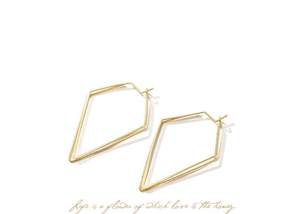 UZL DESIGN ABSTRACT HOOP EARRINGS IN GOLD PLATE - boopdo
