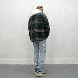 GONZA MANSTA URBAN STYLE PLAID QUILTED OUTDOOR THICK SHIRT - boopdo