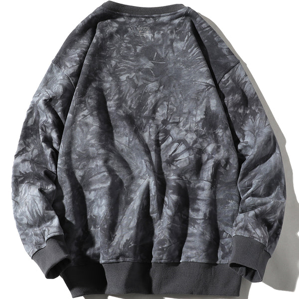 JEJOLI GRAFFITI FROG PRINCE PRINT TIE DYED CREW NECK SWEATSHIRT - boopdo