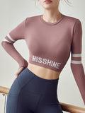 BOOPDO LOLI DESIGN MISSHINE PRINT LONG SLEEVE CROP TOP - boopdo