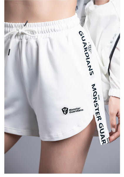 MONSTER GUARDIANS LOGO TAPE RUNNING SHORTS - boopdo