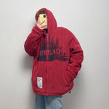 APPLE SMILE CLOTHING DESIGN GRAFFITI WOOLEN HOODED JACKET - boopdo