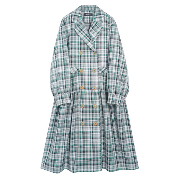 8GIRLS DOUBLE BREASTED COAT DRESS IN CHECK - boopdo