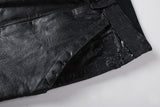 SNAPLOOX URBAN STYLE RORI WAX COATING SLIM JEAN SWEATPANTS IN BLACK - boopdo