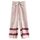 FONKI SPANISH DESIGN WIDE LEG CASUAL PANTS IN BEIGE - boopdo