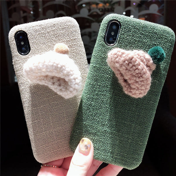 SUEDE HAT PLUSH APPLE IPHONE PHONE CASES - boopdo