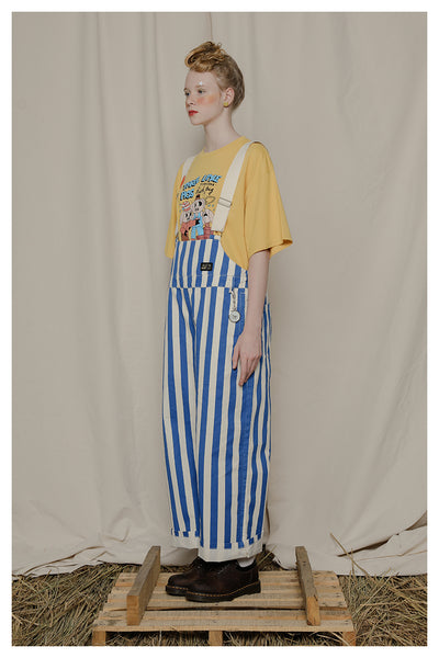 TYAKASHI EASY DUNGAREE IN BLUE STRIPE - boopdo