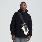 SHOTE SINN HE ON THE EDGE VELVET HOODED SWEATER WITH KANGAROO POCKET - boopdo