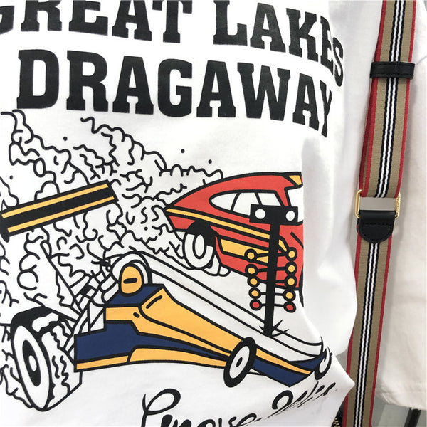 SIMDA GREAT LAKES DRAGAWAY PRINT LONGLINE T SHIRT - boopdo