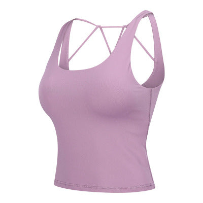 LULULAMA YOGA WELLNESS FITNESS SPORTS TANK TOP WITH CHEST PAD - boopdo