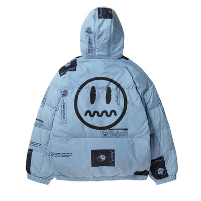 BEASTER KILLA EMOJI GHOST FACE WINDPROOF DUCK DOWN HOODED JACKET - boopdo