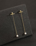 UZL DESIGN GOLD PLATE EARRINGS WITH PEARL DROP - boopdo