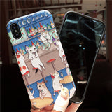NEKO CATTISH ENJOY THE LIFE PRINT IPHONE CASES IN PINK BLUE COLOR - boopdo