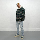 GONZA MANSTA URBAN STYLE PLAID QUILTED OUTDOOR THICK SHIRT - boopdo
