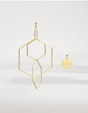 UZL DESIGN ABSTRACT LINK DROP EARRINGS IN GOLD PLATE - boopdo