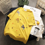 BOOPDO DESIGN SEQUIN STAR AND HORSE EMBROIDERY LONGLINE T SHIRT - boopdo