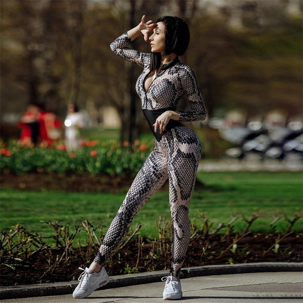 SHEMODA INSPO SPORTSWEAR SNAKE PRINT JUMPSUIT - boopdo