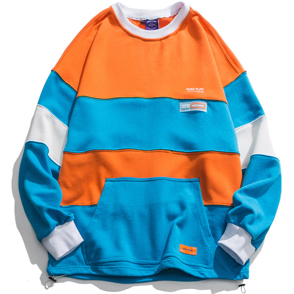 PUCZA FINDOLPO BASIC STYLE CREW NECK SWEATSHIRT WITH KANGAROO POCKET - boopdo