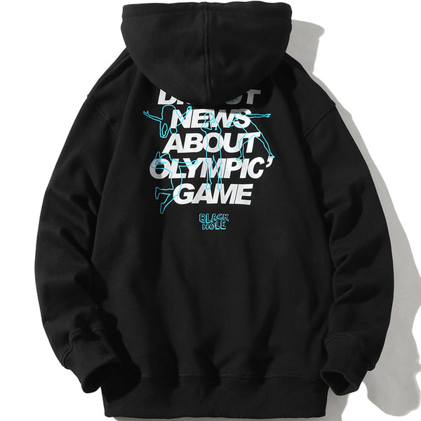 ZOCPO OLYMPIC GAME BLACK KOLE PULLOVER HOODIE - boopdo