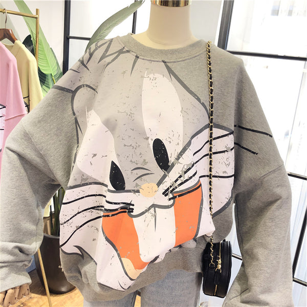 SIMDA LARGE BUGS BUNNY PRINT SWEATSHIRT - boopdo