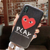 HEART FACE PLAY COMME PRINT APPLE IPHONE CASES - boopdo