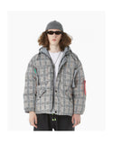 ZAHARA JAMAC PLAID BASIC DESIGN COTTON BOMBER JACKET - boopdo