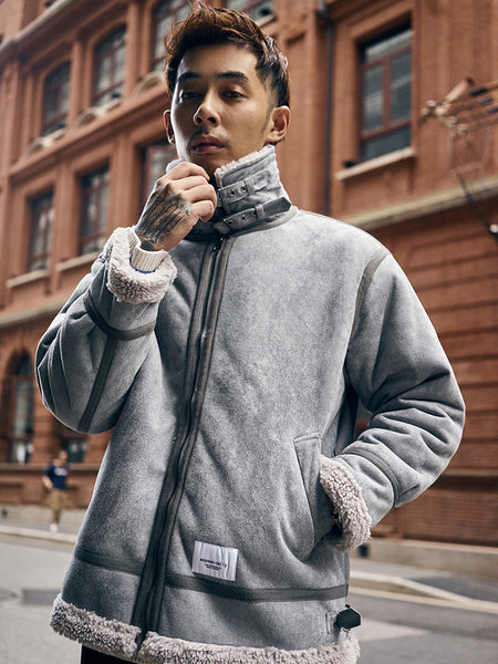 GANJA DUMPOLA FLEECE COLLAR VELVET JACKET - boopdo