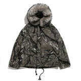 MAMC ABOW LIFE CAMOUFLAGE FAUX FUR COLLAR THICK HOODED JACKET - boopdo