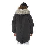 SWAGGER SHOTE MID LENGTH FAUX FUR COLLAR HOODED JACKET - boopdo
