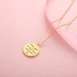 JELLY GIRL 18K GOLD PLATED LOVE YOU TO THE MOON AND BACK DISC PENDANT NECKLACE - boopdo