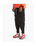 YOPPO EVOLUA MULTI POCKET TAPERED SWEATPANTS IN BLACK - boopdo