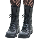 JESSIA ELLE REED BROOKLYN URBAN STYLE MID HIGH CASUAL BOOTS IN BLACK - boopdo