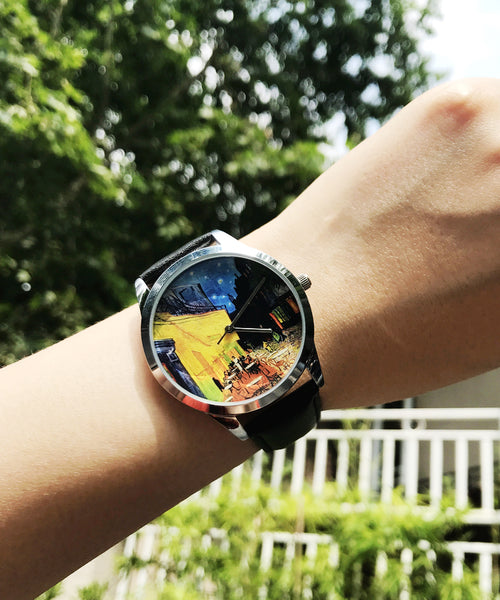 GOGH OIL PAINTING WORLD GLOBE VINTAGE DESIGN WATCH - boopdo