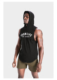 IRON LIFE DIE STRONG SPORTSWEAR TRAINING HOODED TANK TOP T SHIRTS - boopdo