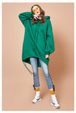 ARTKA OVERSIZED RIBBED CUFF LONG LINE HOODIE - boopdo