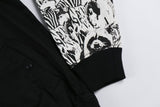 DENIMO KERRY ZOO PRINT BOMBER JACKET IN BLACK - boopdo