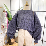 SIMDA BALLOON SLEEVE SWEATSHIRT IN ANIMAL PRINT - boopdo