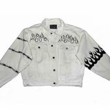 OBITUAR TOKYO ROB ZOMBIE FLAME DENIM JEAN JACKET - boopdo