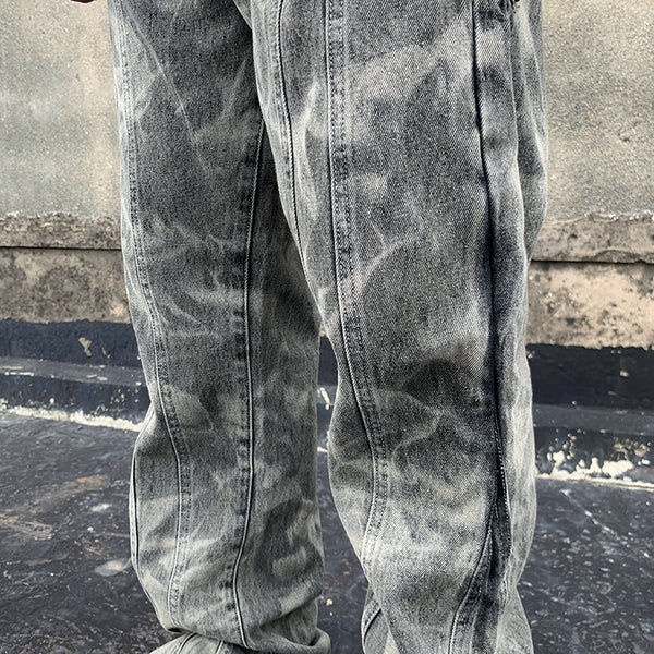 MR TOAD AILO URBAN STYLE DENIM JEAN SWEATPANTS IN GRAY - boopdo