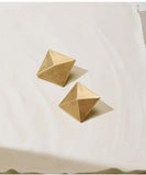 UZL DESIGN TEXTURED LARGE SQUARE EARRINGS IN GOLD PLATED - boopdo