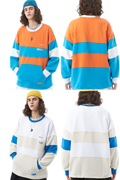 PUCZA FINDOLPO BASIC STYLE CREW NECK SWEATSHIRT WITH KANGAROO POCKET - boopdo