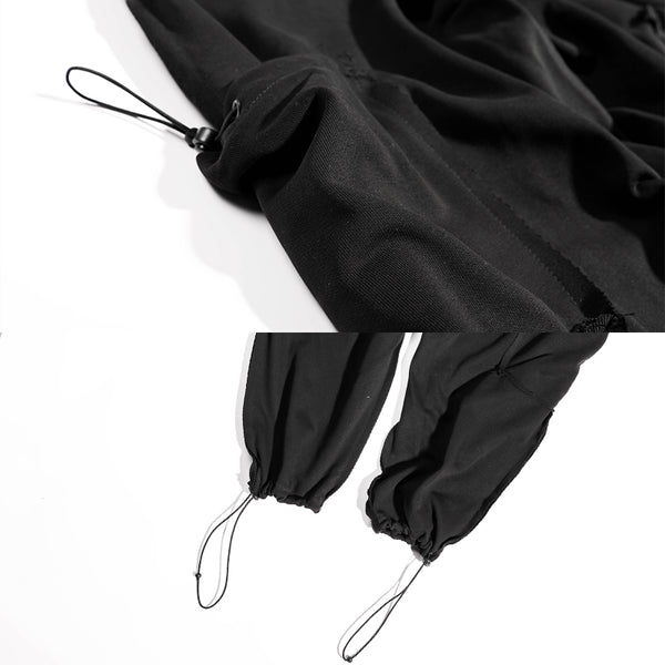 ROCOLA DREE JEWO URBAN CLOTHING PLUS SIZE TRACK PANTS IN BLACK - boopdo