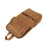 MANTIME JAMAICAN DESIGN HANDMADE LEATHER CHEST BAG IN BROWN - boopdo