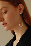 UZL DESIGN GOLD PLATED DOUBLE HOOP DROP EARRINGS - boopdo